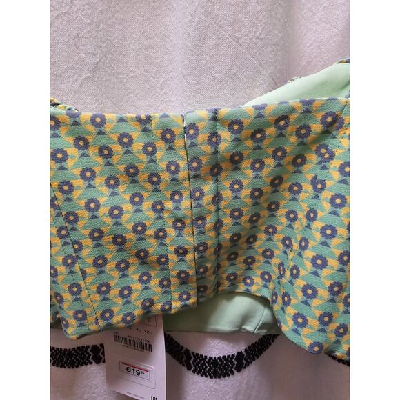 NWT Zara pastel floral cropped bustier top adjustable straps small - Picture 6 of 9